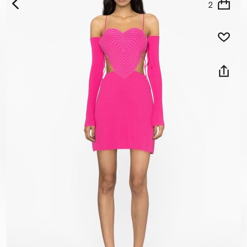 Heart Mini Dress with Side Bow Straps